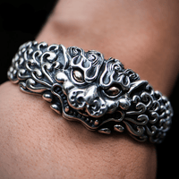 Thumbnail for Ethnic Thai 925 Silver Handcrafted Pixiu Bangle
