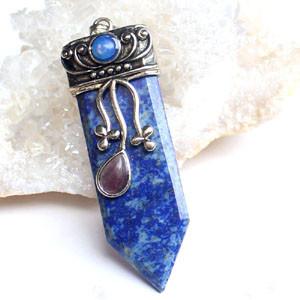 Sword Stone Natural Healing Crystals Pendant Necklace
