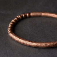 Thumbnail for Hand Beaten Copper & Vajra Accent Unisex Bracelet