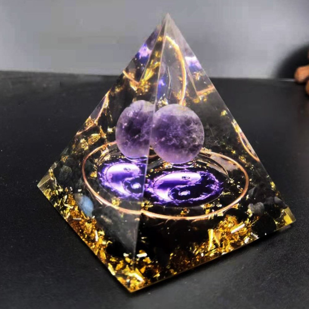 Natural Crystal Energy Ball Pyramid