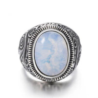 Thumbnail for Titanium Steel Signet Ring with Natural Crystals