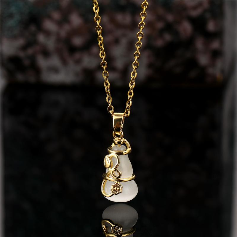 White Jade Gourd Necklace-Your Soul Place
