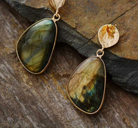 Thumbnail for Extremely Elegant Natural Labradorite Teardrop Earrings-Your Soul Place
