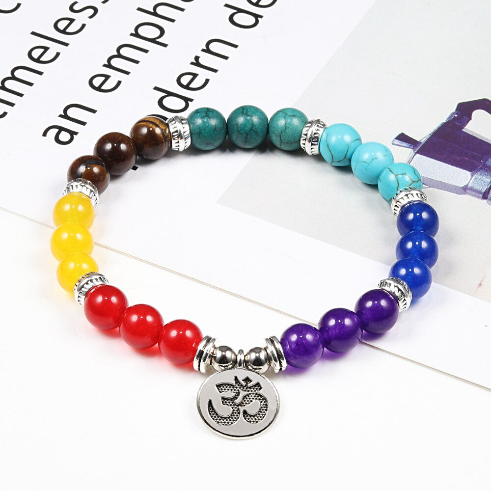 Multicolor Seven Chakra Reiki Healing Bracelet