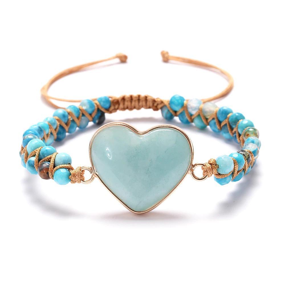 Blue Love Heart Amazonite Bracelet-Your Soul Place
