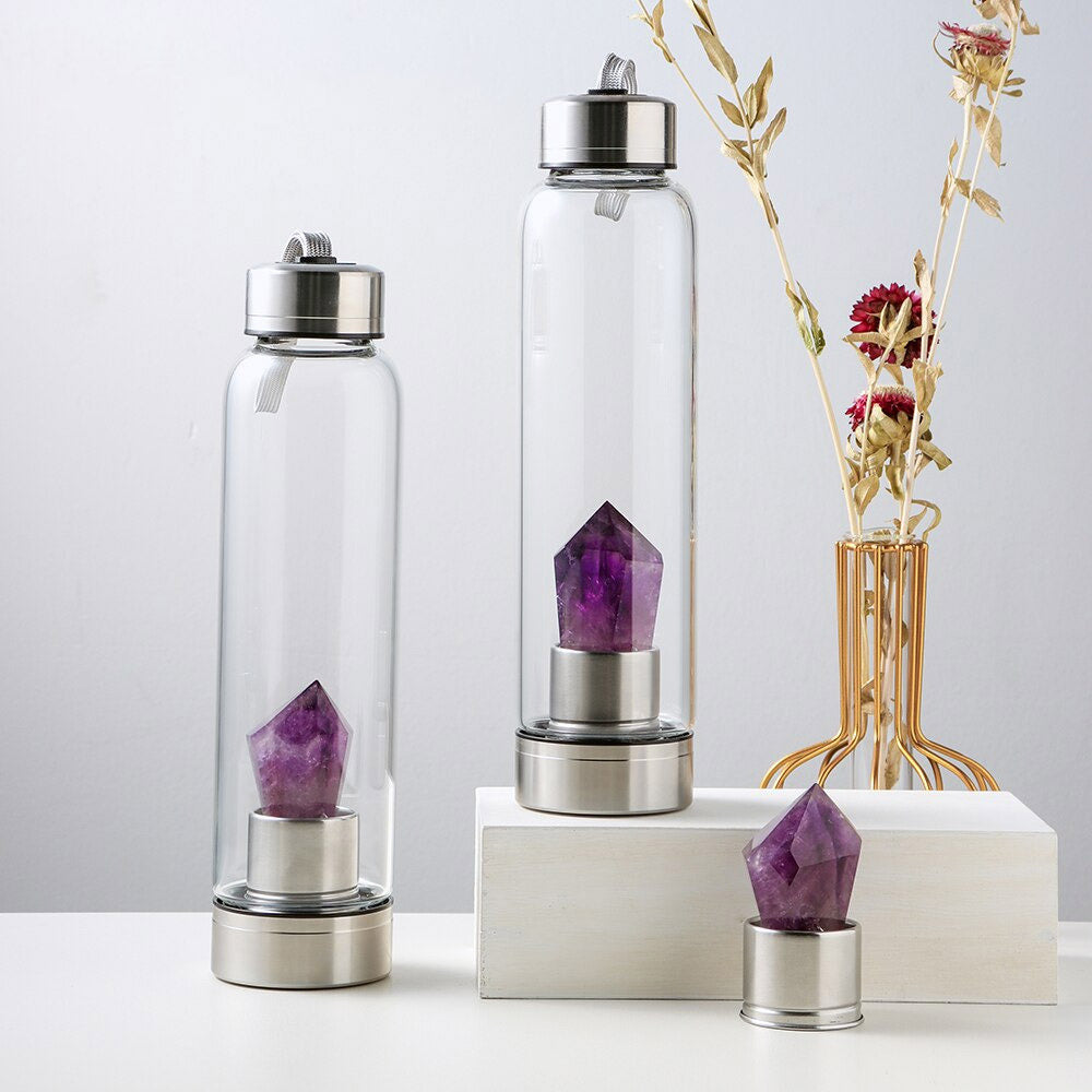 Amethyst Crystal Healing Water Bottle-Your Soul Place