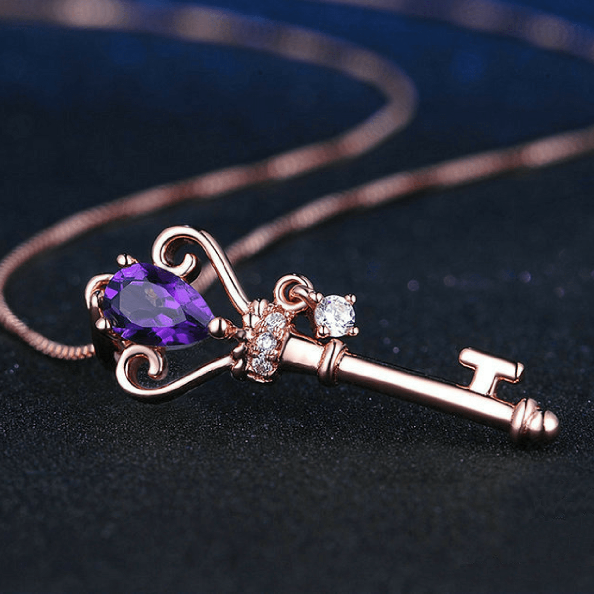 Amethyst Key of Transformation Necklace-Your Soul Place