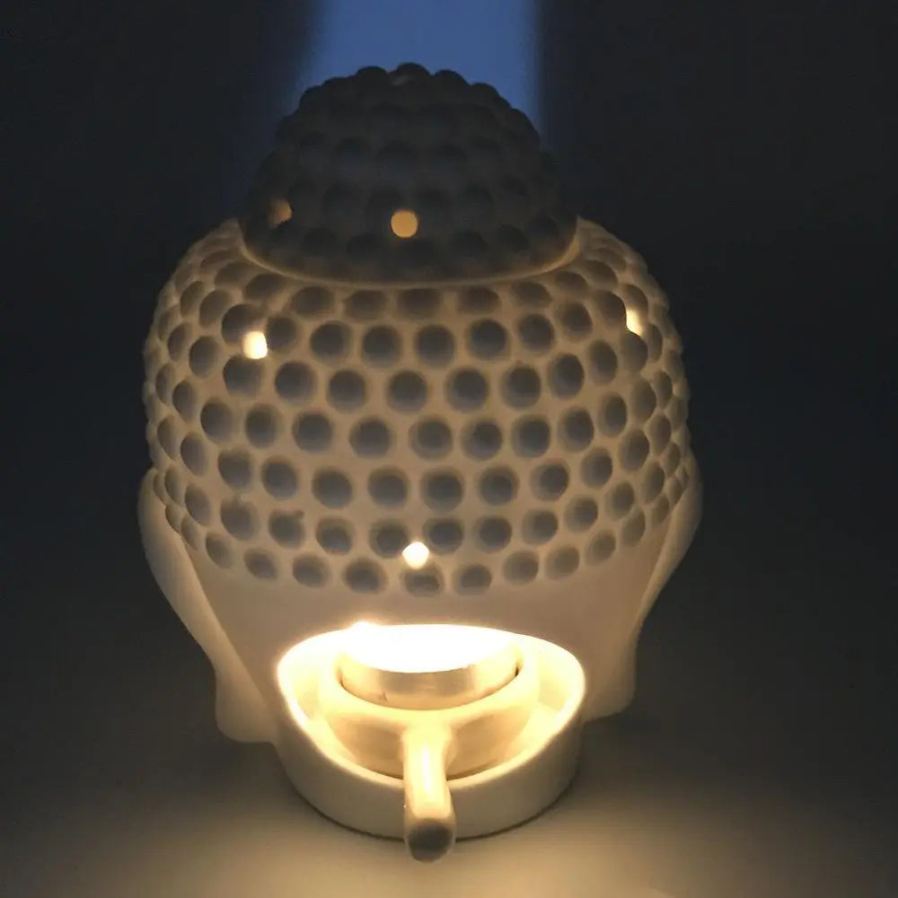 Ceramic Buddha Head Oil Burner-Your Soul Place