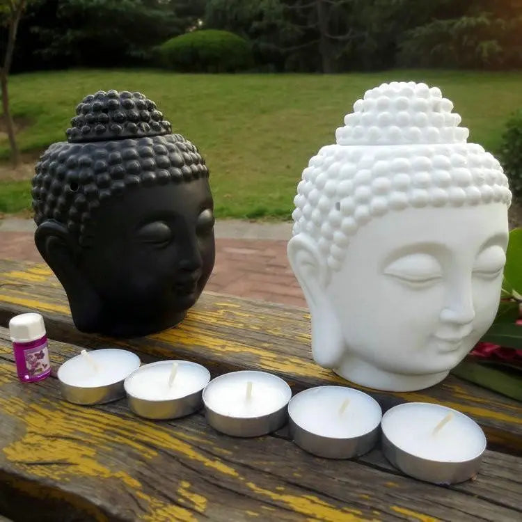 Ceramic Buddha Head Oil Burner - Your Soul Place