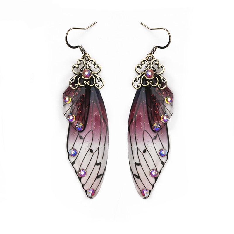 Purple Butterfly Wings Earrings-Your Soul Place