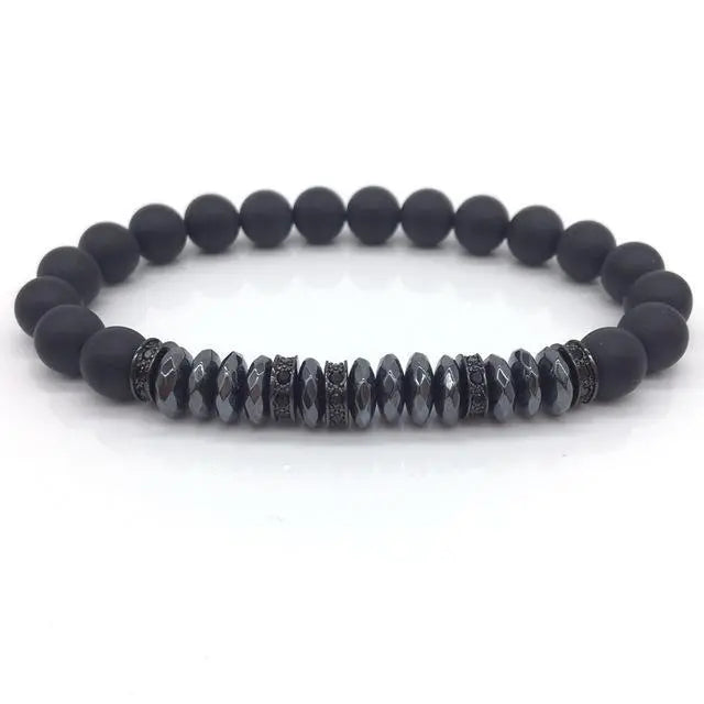 Elegant Hematite and Tiger Eye Crystal Paved Bracelet - Your Soul Place