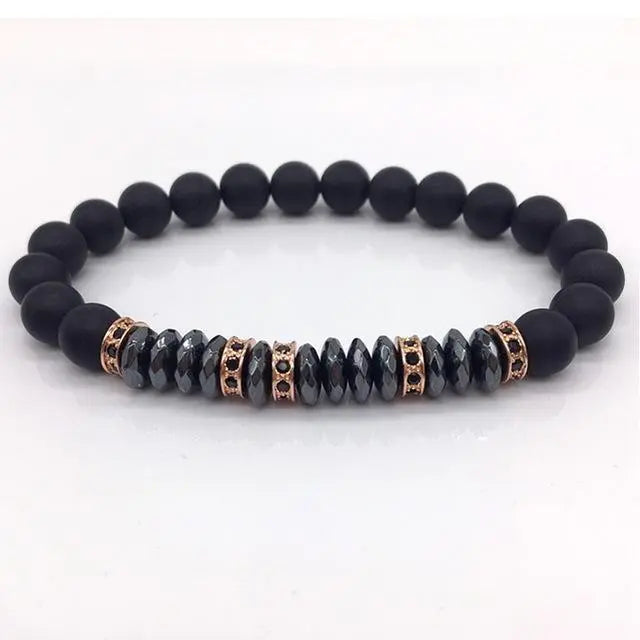 Elegant Hematite and Tiger Eye Crystal Paved Bracelet - Your Soul Place