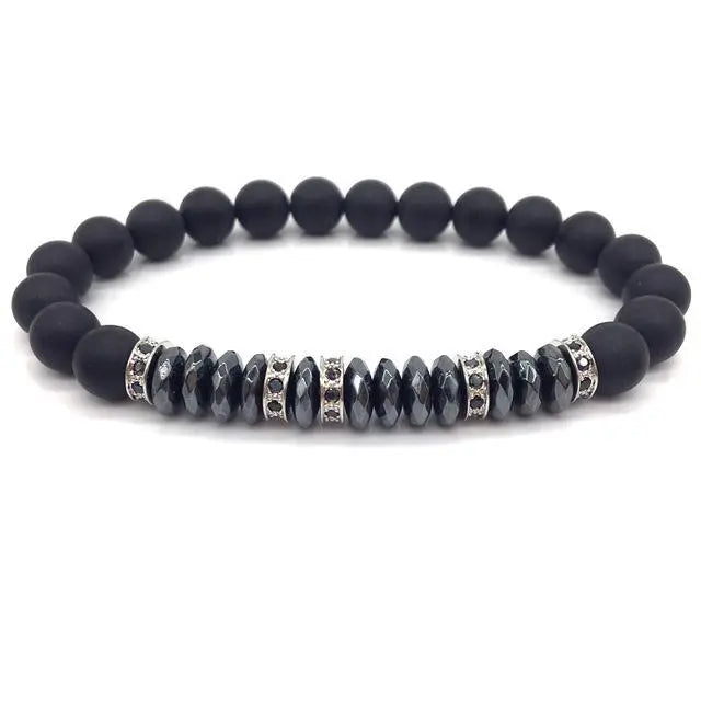 Elegant Hematite and Tiger Eye Crystal Paved Bracelet - Your Soul Place