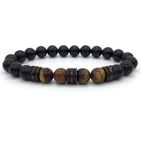 Thumbnail for Elegant Hematite and Tiger Eye Crystal Paved Bracelet-Your Soul Place