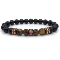 Thumbnail for Elegant Hematite and Tiger Eye Crystal Paved Bracelet-Your Soul Place