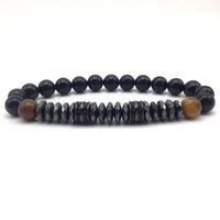 Thumbnail for Elegant Hematite and Tiger Eye Crystal Paved Bracelet - Your Soul Place