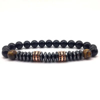 Thumbnail for Elegant Hematite and Tiger Eye Crystal Paved Bracelet - Your Soul Place