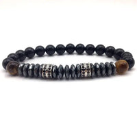 Thumbnail for Elegant Hematite and Tiger Eye Crystal Paved Bracelet - Your Soul Place