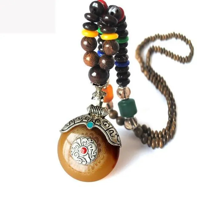 Handmade Nepal Buddhist Wenge Mala Necklace YourSoulPlace.com