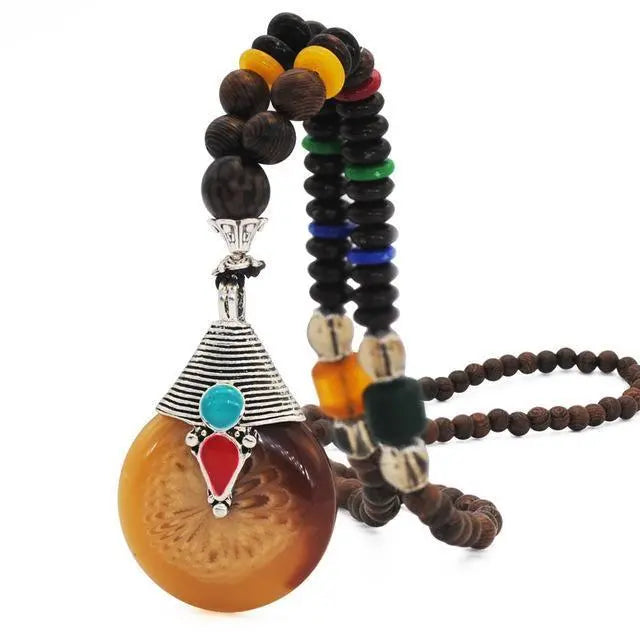 Handmade Nepal Buddhist Wenge Mala Necklace YourSoulPlace.com