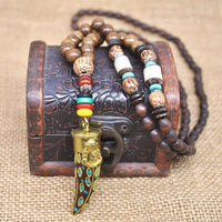 Thumbnail for Handmade Nepal Buddhist Wenge Mala Necklace YourSoulPlace.com