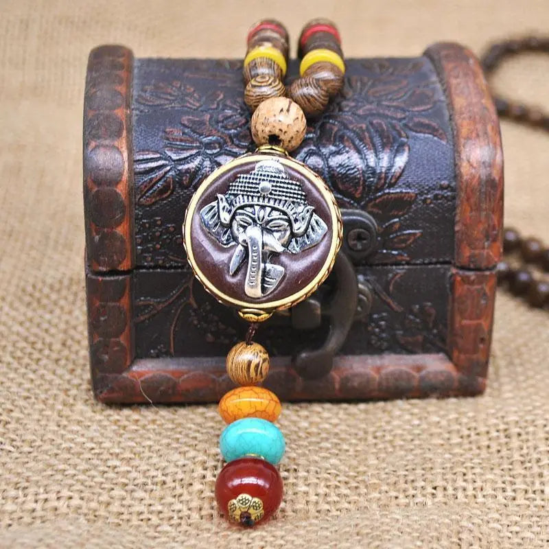 Handmade Nepal Buddhist Wenge Mala Necklace YourSoulPlace.com