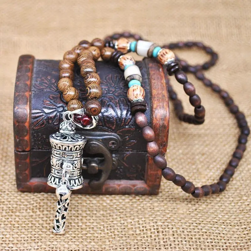Handmade Nepal Buddhist Wenge Mala Necklace-Your Soul Place