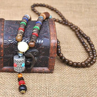 Thumbnail for Handmade Nepal Buddhist Wenge Mala Necklace YourSoulPlace.com