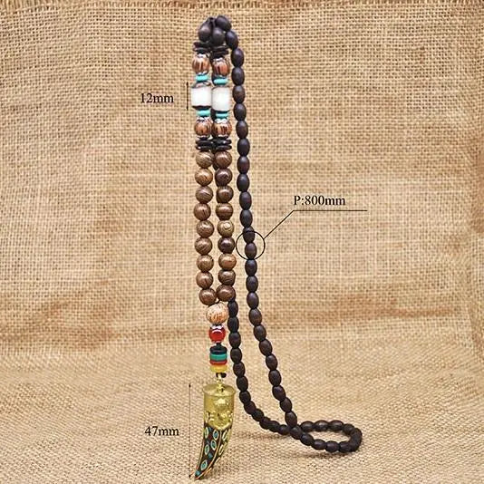 Handmade Nepal Buddhist Wenge Mala Necklace YourSoulPlace.com