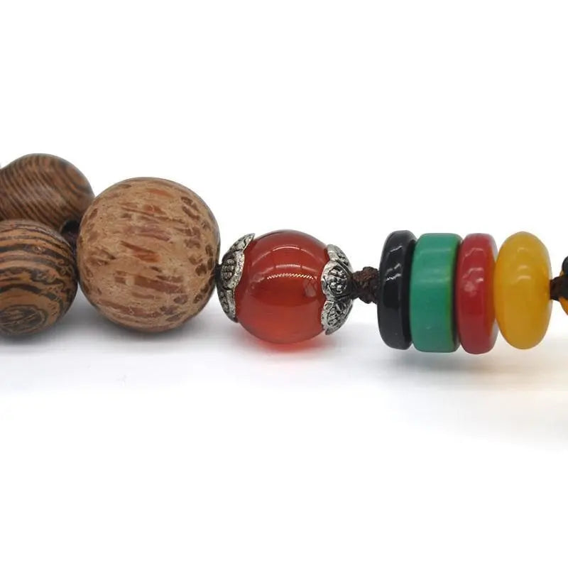 Handmade Nepal Buddhist Wenge Mala Necklace YourSoulPlace.com