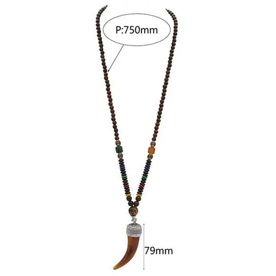 Handmade Nepal Buddhist Wenge Mala Necklace YourSoulPlace.com