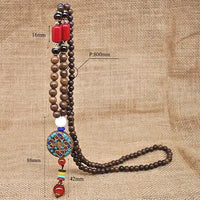 Thumbnail for Handmade Nepal Buddhist Wenge Mala Necklace YourSoulPlace.com