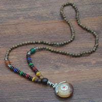 Thumbnail for Handmade Nepal Buddhist Wenge Mala Necklace YourSoulPlace.com
