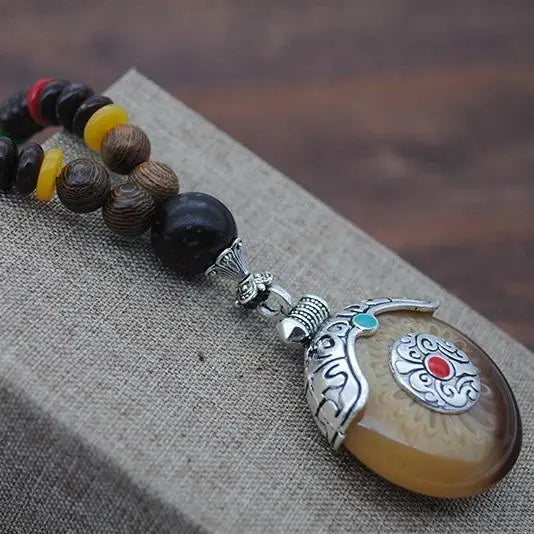 Handmade Nepal Buddhist Wenge Mala Necklace YourSoulPlace.com