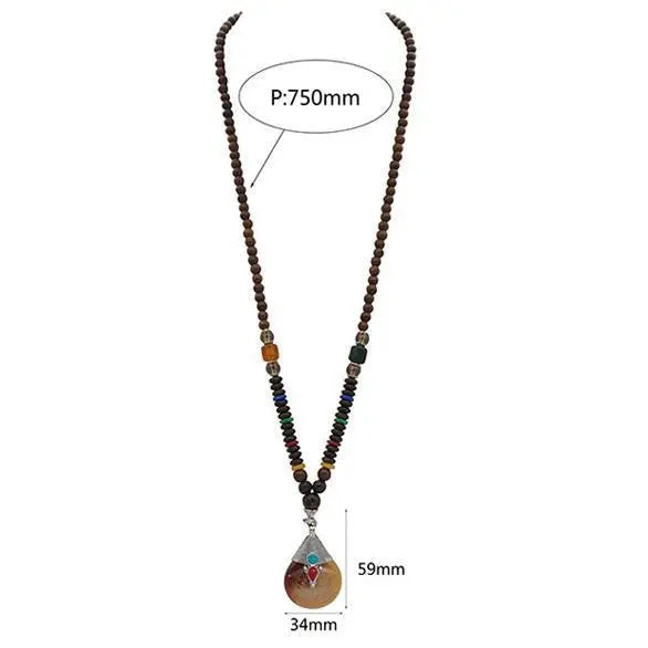 Handmade Nepal Buddhist Wenge Mala Necklace YourSoulPlace.com