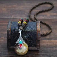 Thumbnail for Handmade Nepal Buddhist Wenge Mala Necklace YourSoulPlace.com