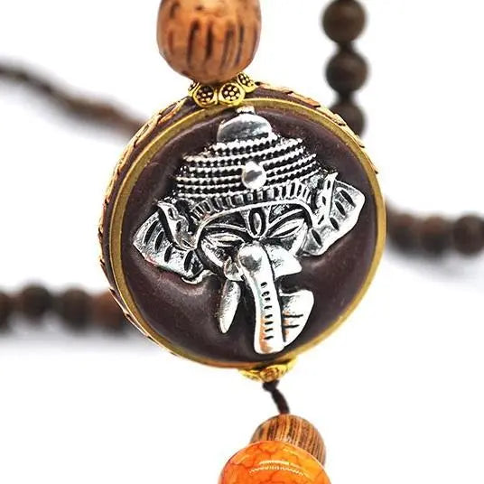 Handmade Nepal Buddhist Wenge Mala Necklace YourSoulPlace.com