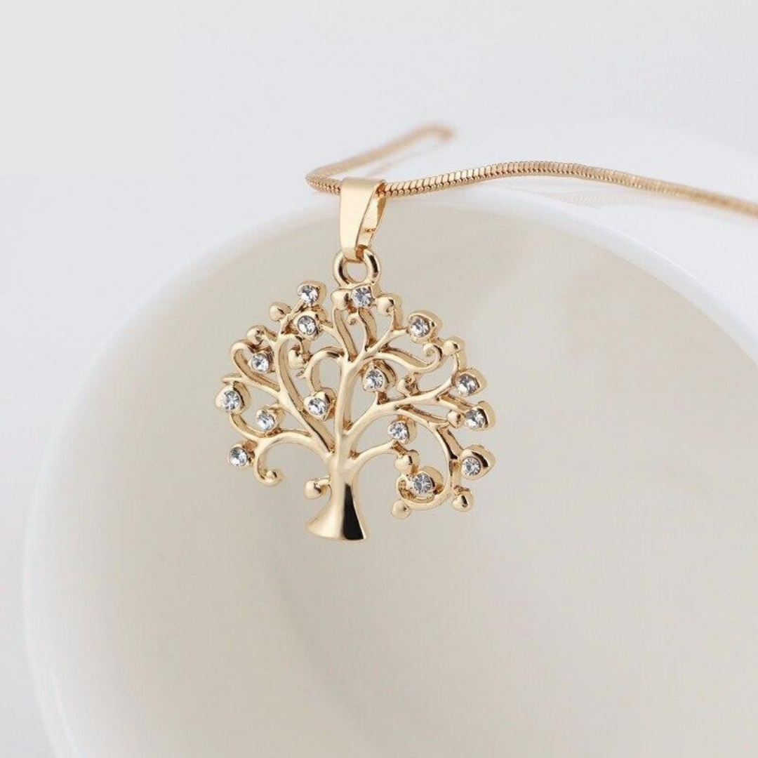 Crystal Studded Tree Of Enlightenment Necklace-Your Soul Place