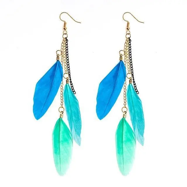 Paradise Feathers Dangling Earrings-Your Soul Place