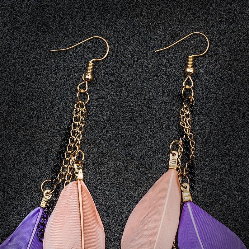 Paradise Feathers Dangling Earrings YourSoulPlace.com