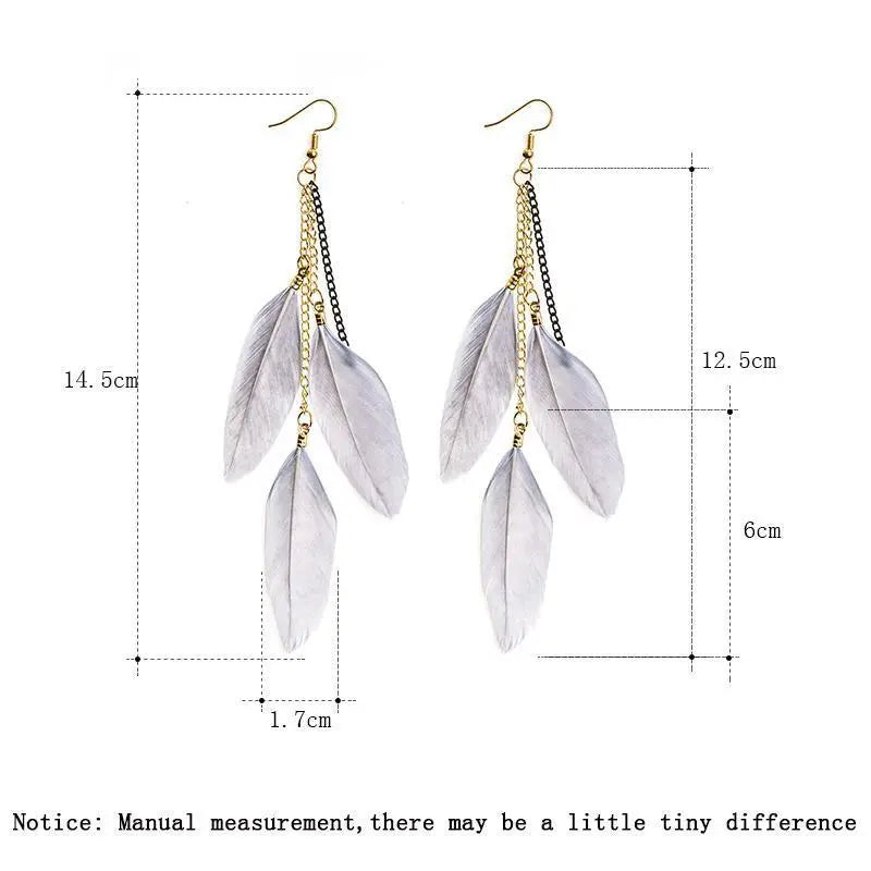 Paradise Feathers Dangling Earrings YourSoulPlace.com