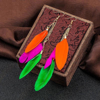 Thumbnail for Paradise Feathers Dangling Earrings YourSoulPlace.com