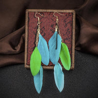 Thumbnail for Paradise Feathers Dangling Earrings YourSoulPlace.com