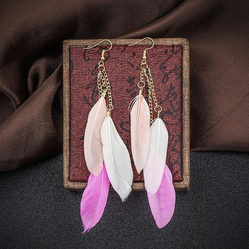 Paradise Feathers Dangling Earrings YourSoulPlace.com