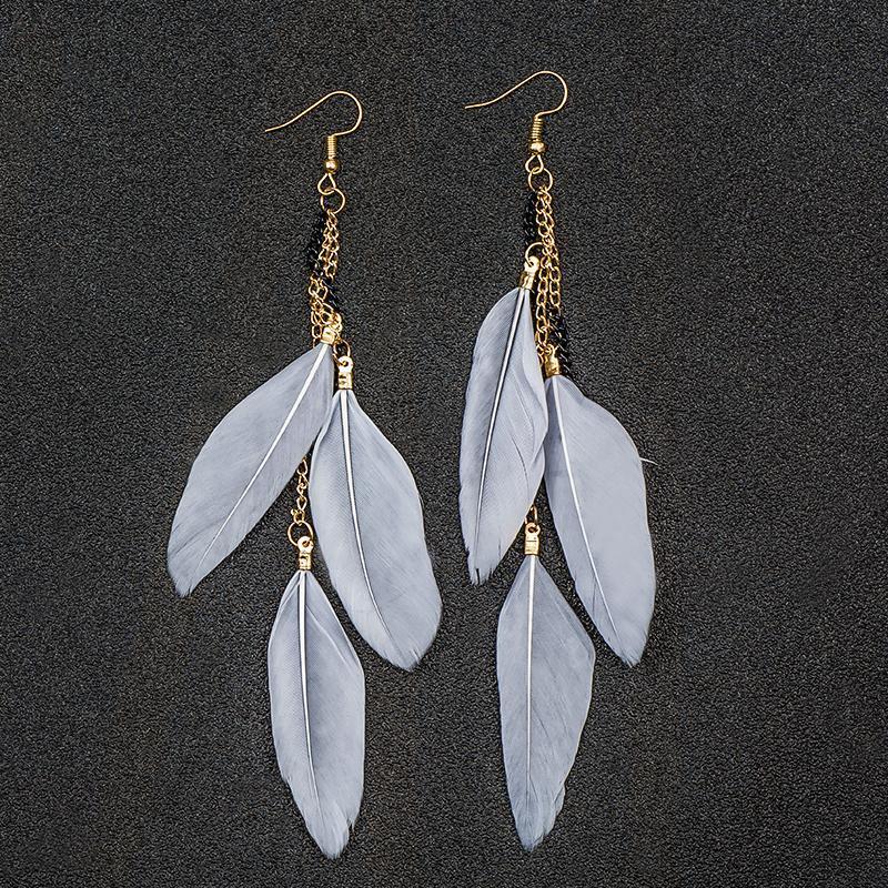 Paradise Feathers Dangling Earrings YourSoulPlace.com