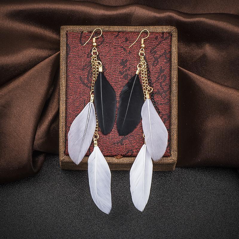 Paradise Feathers Dangling Earrings YourSoulPlace.com