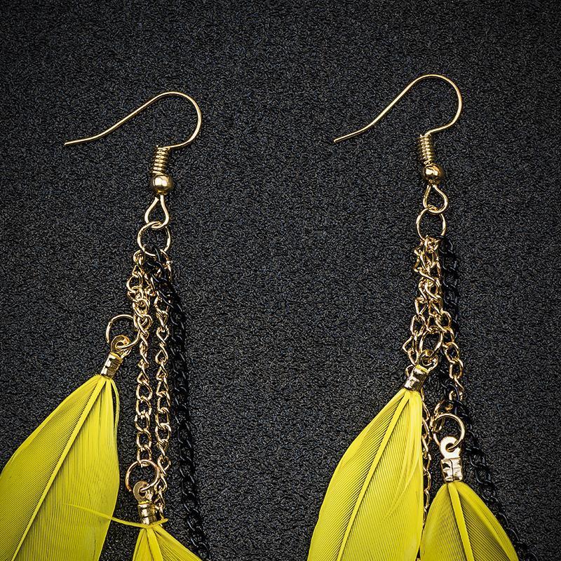 Paradise Feathers Dangling Earrings YourSoulPlace.com