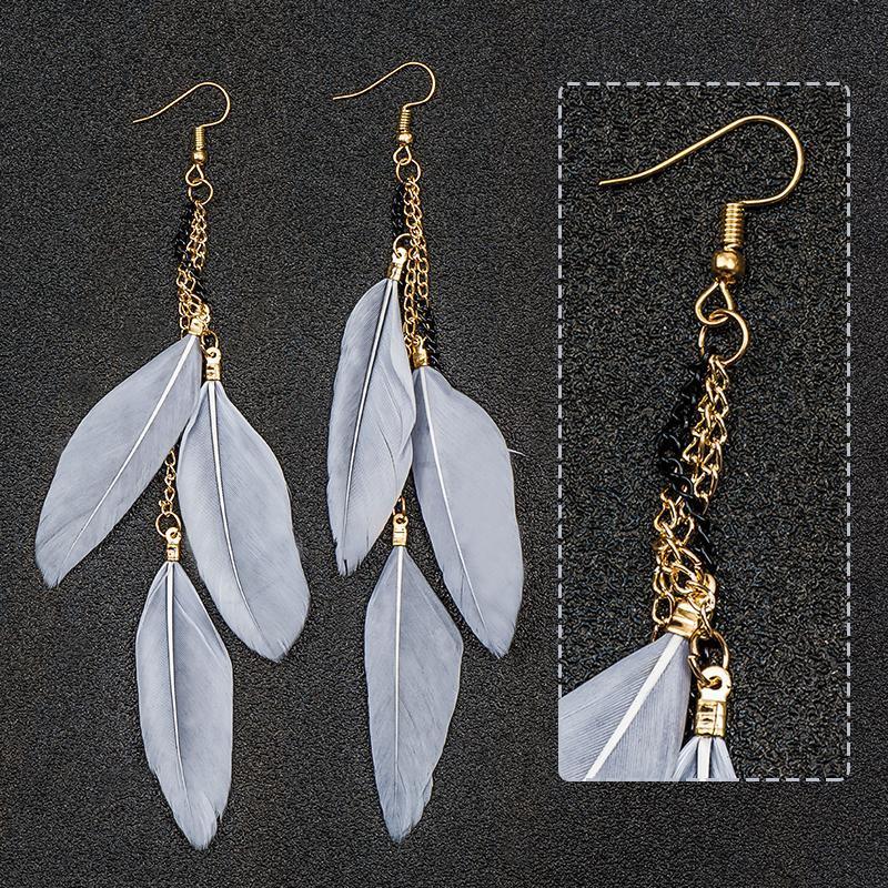 Paradise Feathers Dangling Earrings YourSoulPlace.com