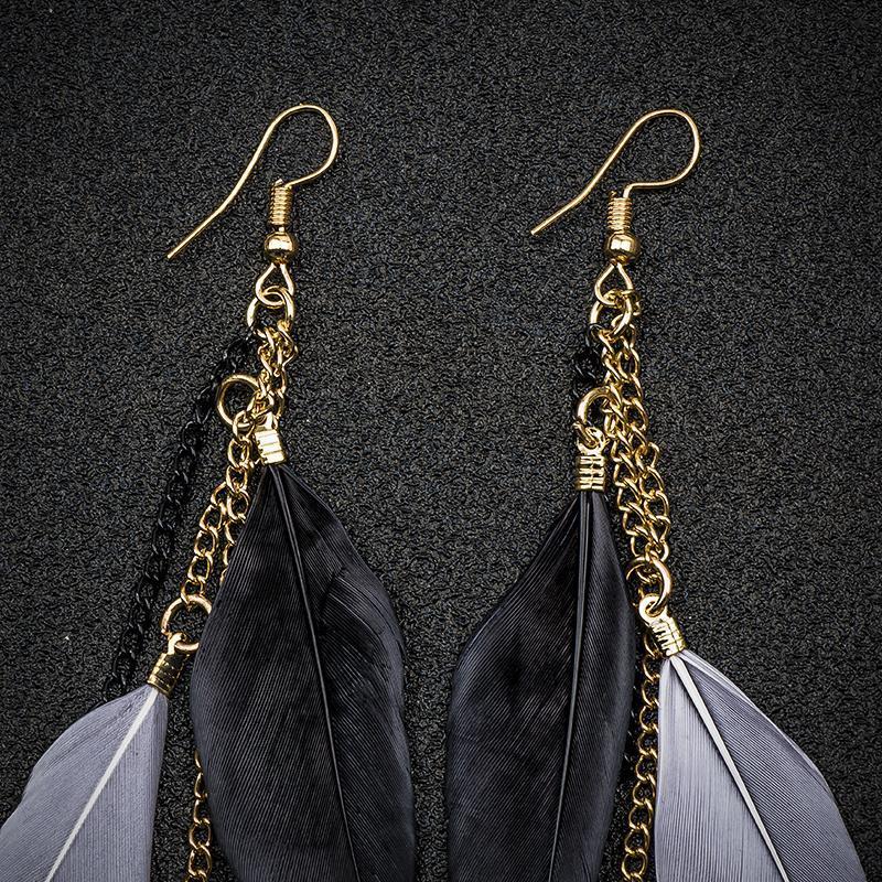 Paradise Feathers Dangling Earrings YourSoulPlace.com