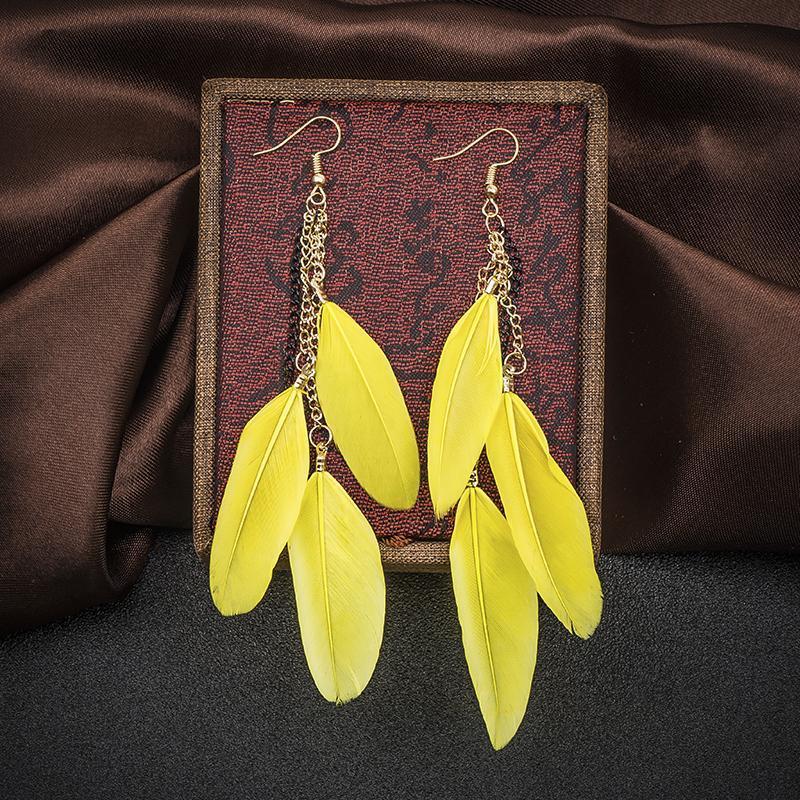 Paradise Feathers Dangling Earrings YourSoulPlace.com